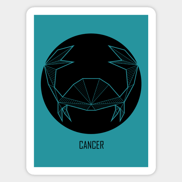 Cancer - Geometric Astrology Sticker by alcateiaart